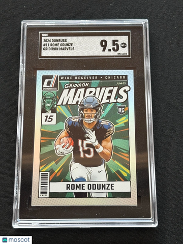 2024 Donruss Rome Odunze #11 Gridiron Marvels Rookie SGC 9.5