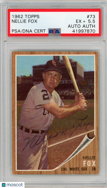 1962 Topps Nellie Fox #73 PSA 5.5 Auto A