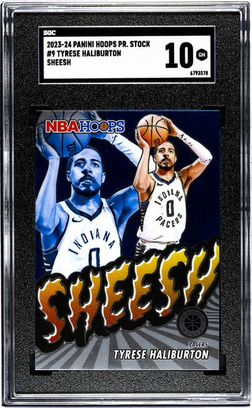 2023-24 Panini Hoops Premium Stock #9 Tyrese Haliburton Sheesh SGC 10