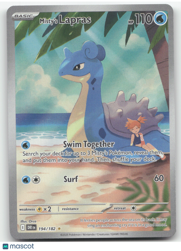 2025 S&V Destined Rivals Misty's Lapras Secret Rare #194/182