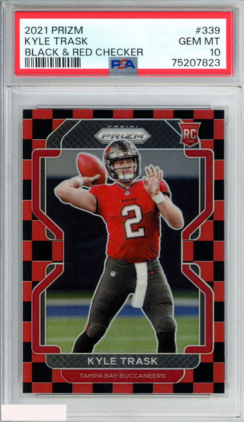 2021 PANINI PRIZM KYLE TRASK #339 BLACK AND RED CHECKER ROOKIE RC PSA 10 GEM MT