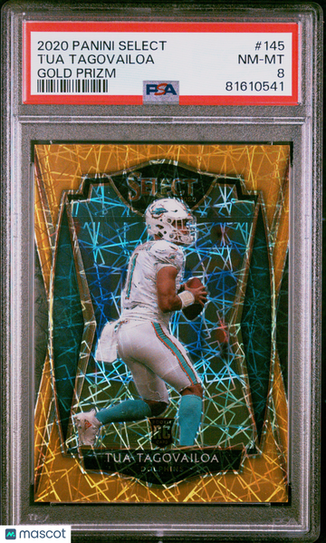 2020 Panini Select Tua Tagovailoa #145 Gold Prizm PSA 8