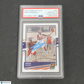 2020 Panini Donruss Optic Mikal Bridges #54 PSA 10 Auto A