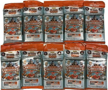 (Lot of 10) 2020 NFL Panini Contenders Cello/Fat pack (22 cards) - lot of (10)