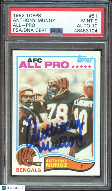 1982 Topps Anthony Munoz #51 All Pro PSA 9 Auto 10