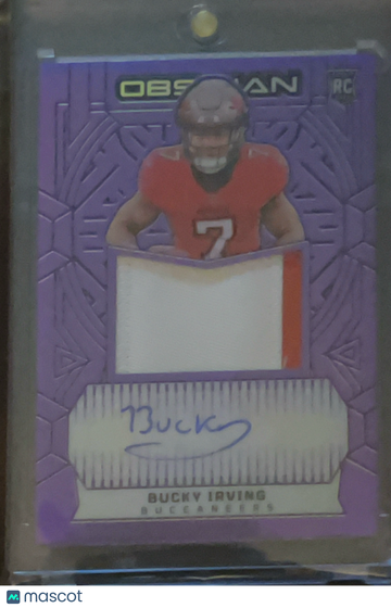 2024 Panini Obsidian Bucky Irving #RAJ-BIG Purple Autograph Patch RC