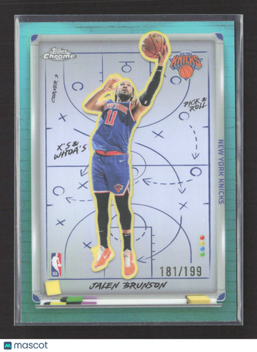 2025 Topps Chrome X's & Whoa's Aqua Jalen Brunson XW-2 181/199 Knicks Basketball Card