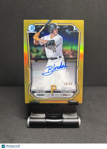 2026 CHROME BRENT IREDALE 1ST PROSPECT AUTO TRUE GOLD REFRACTOR /50 RC