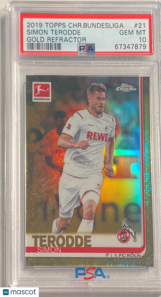 2019 Topps Chrome Bundesliga Simon Terodde #21 Gold Refractor PSA 9