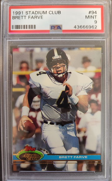 1991 Topps Stadium Club Brett Favre RC #94 PSA 9