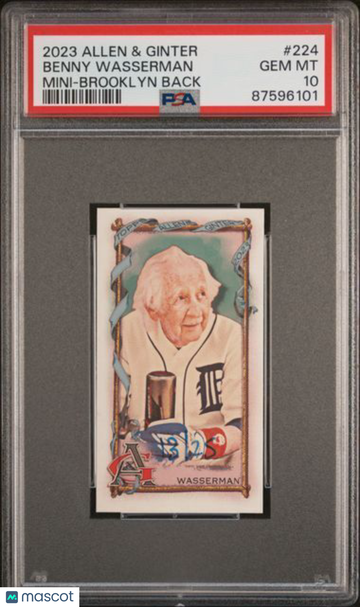 2023 Topps Allen & Ginter Benny Wasserman #224 Mini Brooklyn Back PSA 10