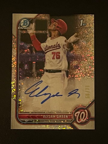 2022 Bowman Chrome Elijah Green Auto Sparkle Refractor #/71 