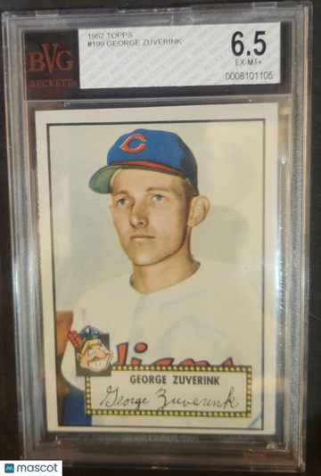 1952 Topps George Zuverink #199 Rookie BVG 6.5