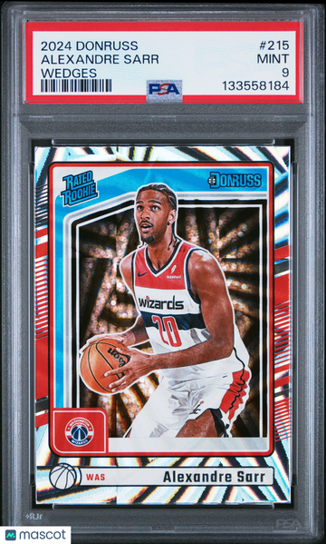 2024 Panini Donruss Alexandre Sarr #215 Wedges Short Print Nicely Centered Parallel/Variety Rookie Highest Pop Base Set