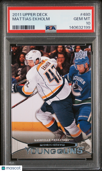 2011-12 Upper Deck Mattias Ekholm #480 Young Guns Rookie PSA 10