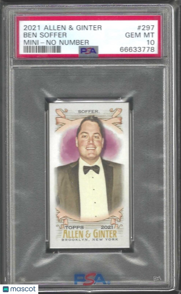 2021 Topps Allen & Ginter Ben Soffer #297 Mini No Number PSA 10