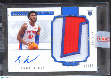 2021 Panini National Treasures Saddiq Bey #123 /75 Patch