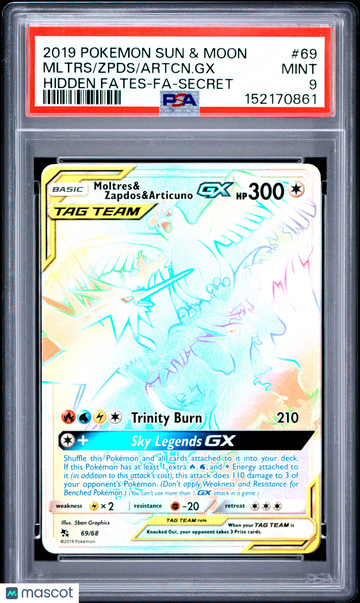 2019 Pokemon Sun & Moon Hidden Fates Artcn. GX Mltrs Zpds Hidden Fates-Fa-Secret PSA 9 #69