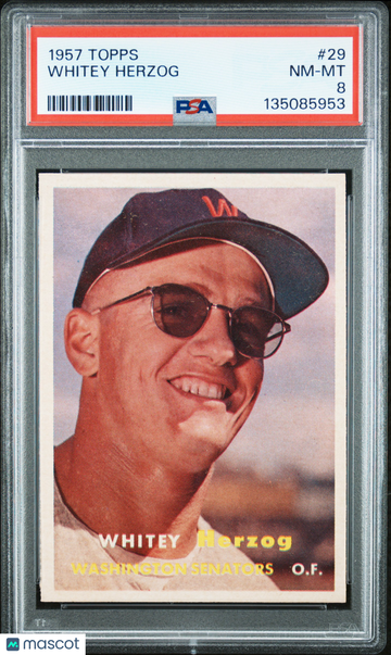 1957 Topps Whitey Herzog #29 PSA 8