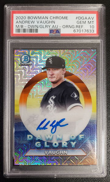 Andrew Vaughn Auto Rookie PSA 10 #10/25 2020 Bowman Chrome Mega Box Dawn of Glory