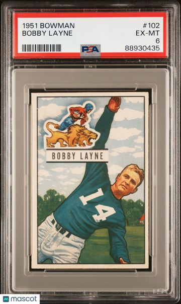 1951 Bowman Bobby Layne #102 PSA 6