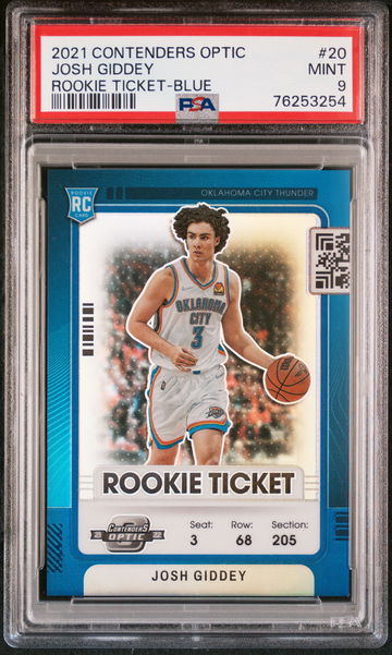2021 Panini Contenders Optic Rookie Ticket Blue Josh Giddey #20 RC /99 PSA 9