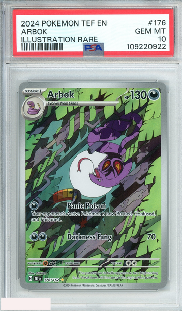 2024 POKEMON TEF EN-TEMPORAL FORCES ARBOK #176 ILLUSTRATION RARE PSA 10 GEM MT
