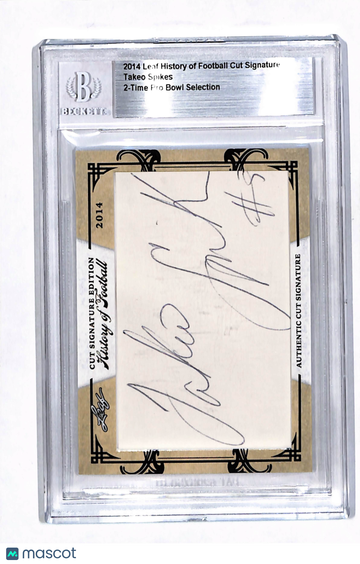 2014 Leaf History of Football Cut Signature Takeo Spikes Cut Signature