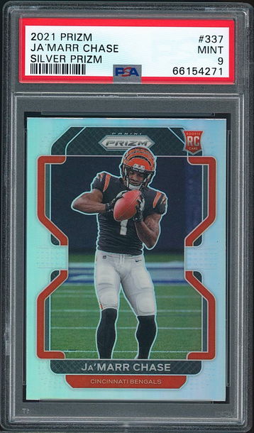 2021 Prizm Ja'Marr Chase Silver Prizm RC #337 PSA 9 MINT