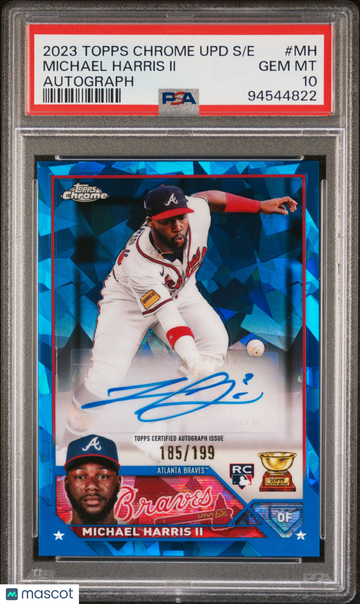 2023 Topps Chrome Update Sapphire Edition Autograph Michael Harris II #MH /199 PSA 10