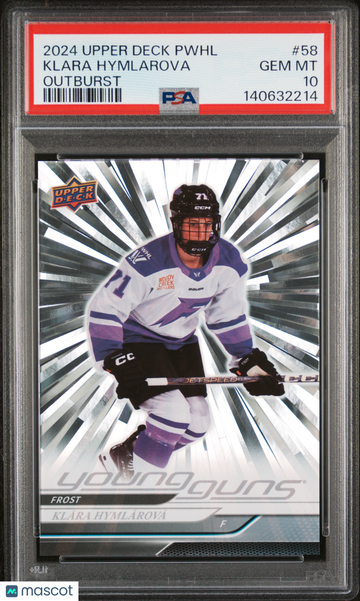 2024 Upper Deck Pwhl Klara Hymlarova #58 Outburst Young Guns PSA 10