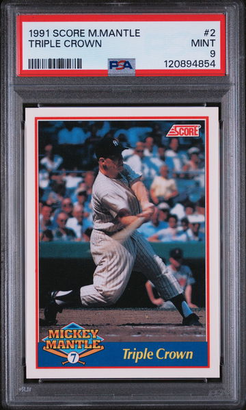 1991 Score #2 Mickey Mantle Triple Crown /5000 PSA 9