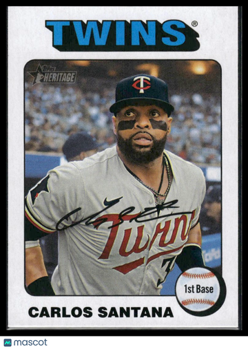 2024 Topps Heritage Carlos Santana #663 White Border