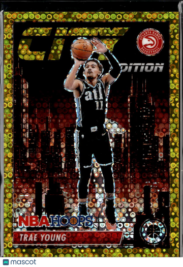 2024 Panini NBA Hoops City Edition Prizm Trae Young #28 Yellow Circles