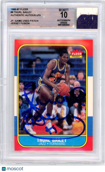 1986 Fleer Thurl Bailey #6 Rookie BGS Authentic BAS Auto Authentic