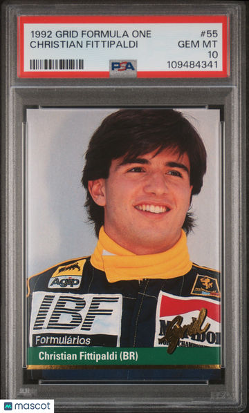 1992 Grid Formula One Christian Fittipaldi #55 PSA 10
