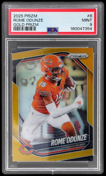 2025 Panini Prizm Rome Odunze Gold Prizm PSA 9