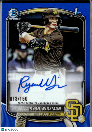2025 Topps Bowman Chrome Ryan Wideman #CPA-RW Blue Refractor /150