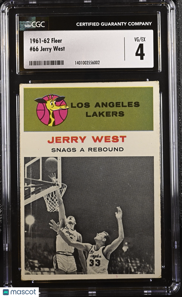 1961-62 Fleer Jerry West #66 CGC 4