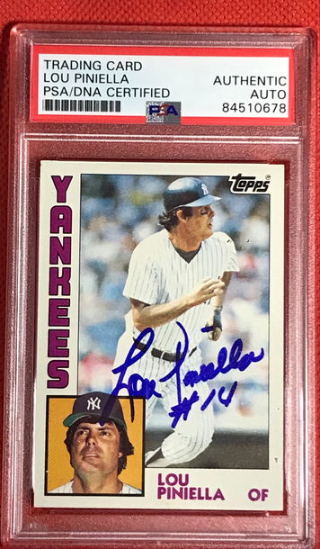 Lou Piniella Auto w/Jersey Inscription PSA/DNA Yankees
