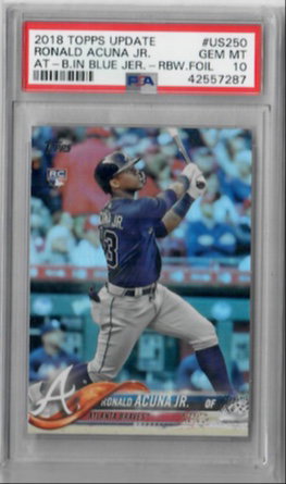 RONALD ACUNA 2018 TOPPS UPDATE RAINBOW FOIL #US250