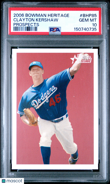 2006 Bowman Heritage Prospects Clayton Kershaw #BHP85 Rookie RC PSA 10