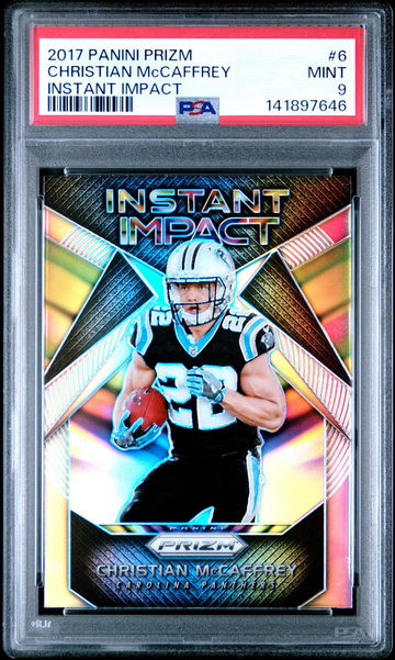 2017 Panini Prizm Instant Impact Silver Prizm Christian Mccaffrey #6 PSA 9
