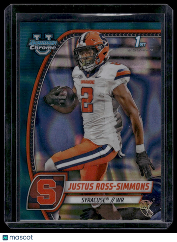 2024 Bowman University Chrome Justus Ross-Simmons #109 Pink Lava Refractor