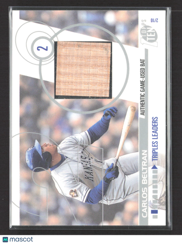 2002 Topps Ten Carlos Beltran #TTR-CB Authentic Game-Used Bat 01/7