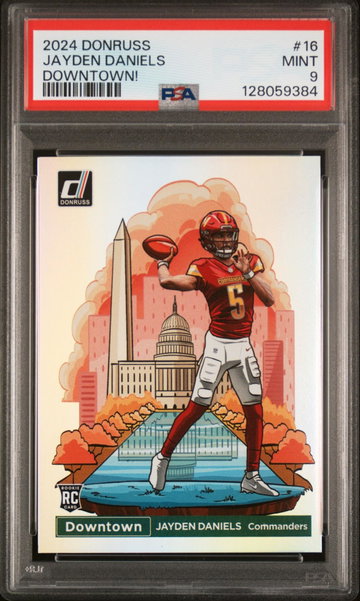 2024 Panini Donruss Downtown Jayden Daniels #16 PSA 9
