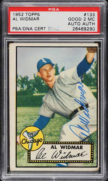 1952 Topps Baseball Al Widmar #133 MC PSA 2MC POP 2, ONLY 6 HIGHER RARE
