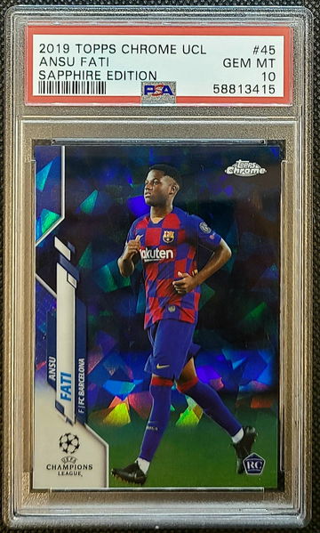 2019 Topps Chrome Ansu Fati #45 Sapphire PSA 10
