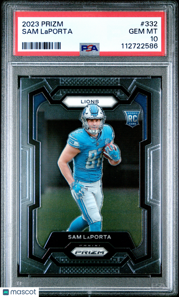 2023 Panini Prizm Sam Laporta #332 PSA 10