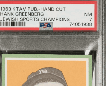 1963 Ktav Publishing Jewish Sports Champions-Hand Cut Hank Greenberg Jewish Sports Champions PSA 7